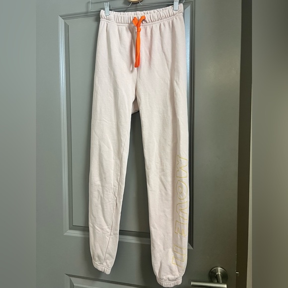 MOTHER Move It The Bender Ankle Track Pants Sweatpants Rose Dust / Orange Sz XS - Picture 2 of 7